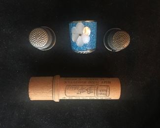 Sewing thimbles and needle case