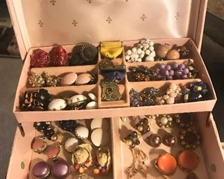Vintage jewelry and case