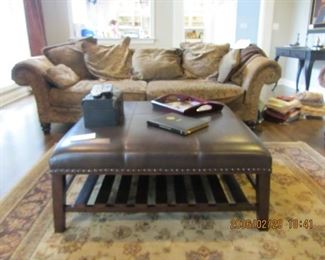 LEATHER TOP COFFEE TABLE