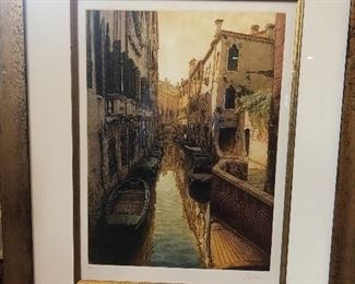 PAIR OF PROFESSIONALLY FRAMED "AQUA TINT" INTAGLIO ENGRAVING BY FABIO BALDEM. THESE PICS DO NOT DO JUSTICE TO THESE BEAUTIFUL VENETIAN ENGRAVINGS