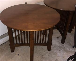 Round mission style end tables