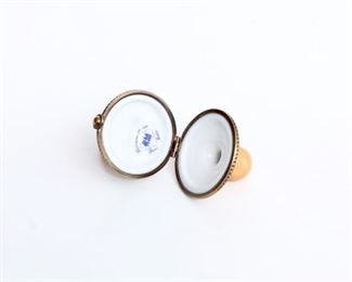 Limoges porcelain trinket box lipstick pacifier