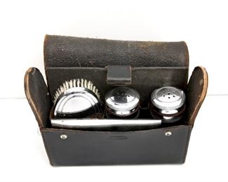 Vintage English Shaving Kit with Leather Case