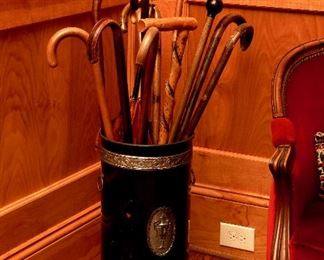 Antique Umbrella & Walking Cane Holder Stand