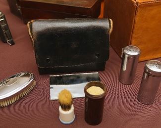 Vintage English Shaving Kit with Leather Case