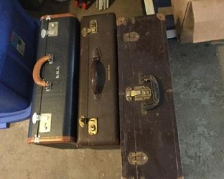 Lots of old suitcases 