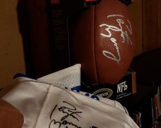 Peyton Manning Original Autographed Football & Jersey 