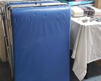 portable cots, beach towels