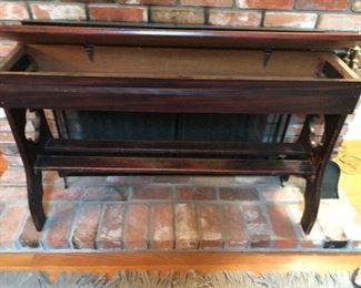 hymnal storage bench-would make a great sofa table