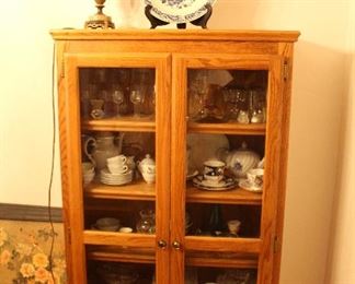 Curio/display oak cabinet