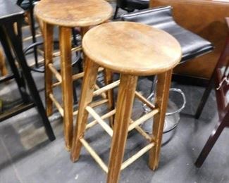 (2) Shabby chic solid wood bar stools