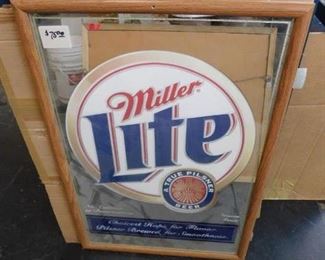 Miller lite framed mirror