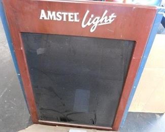 2002 Amstel Light wood framed write on board 23.25"W x 32.5"H