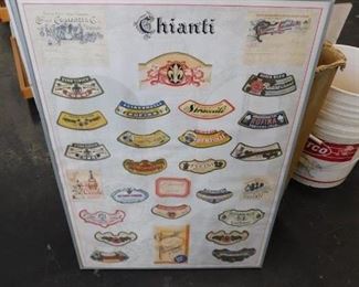 Chianti frame vintage wine labels
