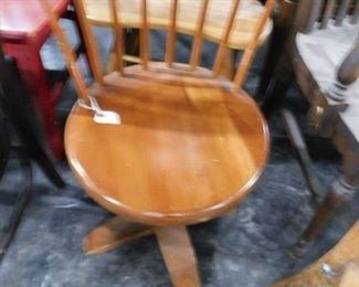 Vintage solid wood swivel chair