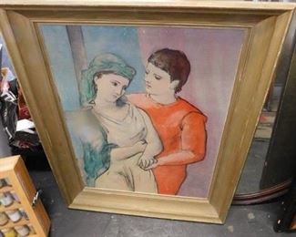 Vintage framed Picasso "The Lovers" reproduction 