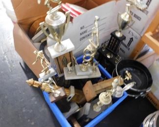 Assorted vintage trophies