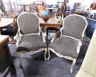 (2) Bassett Millenium fabric arm chairs