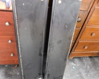 (2) Black painted wall mount shelves with brackets