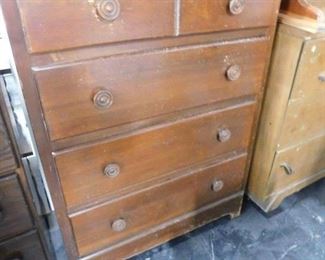 Antique wooden dresser with original wooden knobs