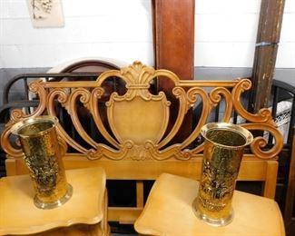 Union 6 pc French Provincial solid wood carmel colored bedroom set