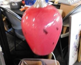 (2) large 8,5" H red pedants lights on cords with plugs