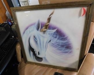 Vintage Exclusive Custom Images framed Unicorn poster 