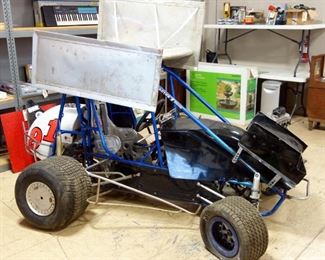 Sprint Car, High Power Short Dirt Oval Race Vehicle, Frame, Tires, Wings, Parts, Project Car