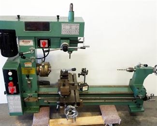 Grizzly Combo Lathe-Mill Model G9729, Powers On, With Powr-Kraft Woodworking Tools, Ear Protection And More