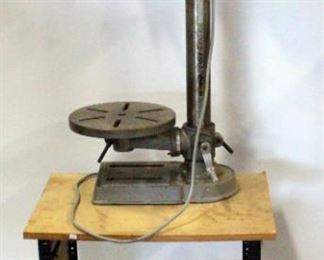 Duracraft 15 Inch Drill Press Model UL-500, Powers On, Mounted On Wheeled Cart