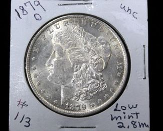 1879 O Morgan Silver Dollar