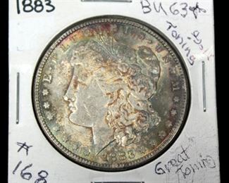 1883 Morgan Silver Dollar, Toned