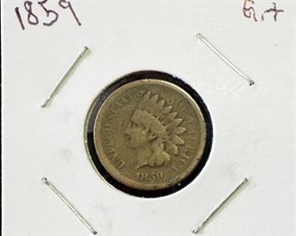 1859, 1864 And 1865 Indian Head Pennies