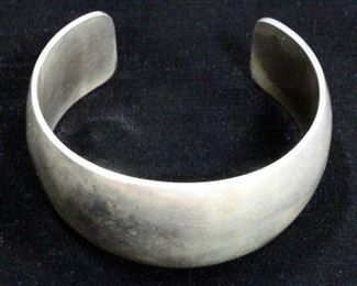 Native American Made Sterling Silver Cuff Bracelet, Marked G. Montano IHMSS (Indian Hand Made Sterling Silver), Weighs 1.6 Ounces