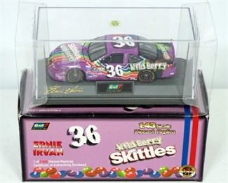 Ernie Irvan 1:24 Diecast #36 M&M Millennium Countdown Pontiac, #28 Texaco Havoline And 1:43 #36 Skittles Wild Berry With Case