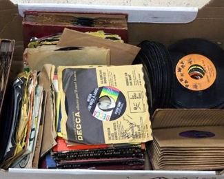 Vintage 45 Record Collection, Unsorted, Includes Fats Domino, Patsy Cline, Connie Francis, Roy Clark And Much More