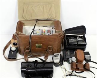 Soligor 1:3.5 78-210mm Lens Model 4797765, Soligor Converter, Technor Zoom Lens And Sears Lens, Camera Filters, Flashes, Light Meters, With Cases