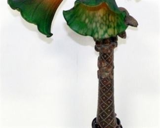 Coconut Tree Plaster Table Lamp With Three Fixtures