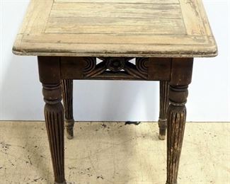 Carved Wood Side Table 24" Tall x 20" Wide