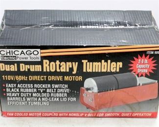 Chicago Electric Dual Drum Rotary Tumbler 90979 In Box