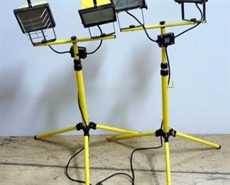 Chicago Electric Halogen Twin Head Shop Lights On Stand Qty 2