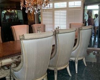 Seville dining table and 8 chairs