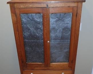 ANTIQUE PIE SAFE WITH TIN PUNCH INSERTS