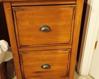 PINE FILE CABINET WITH MATCHING DESK