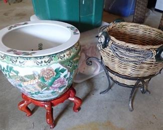 ASIAN POTS WITH STANDS