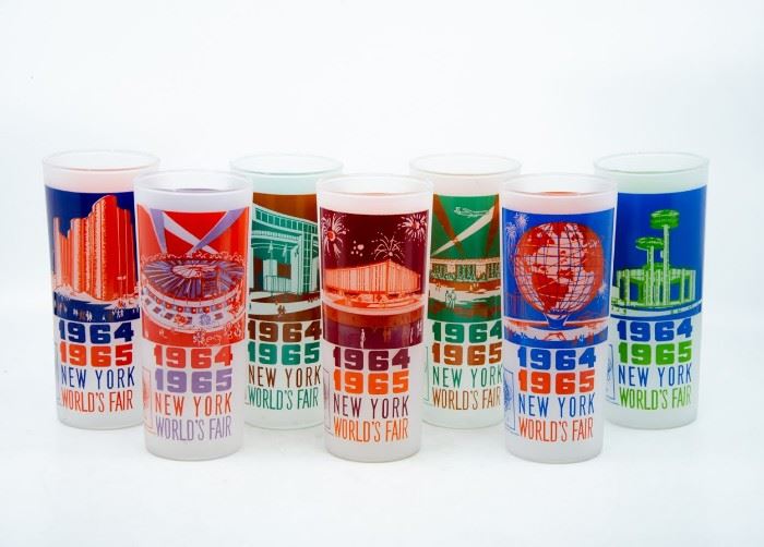 Lot 25. 1964/1965 New York World's Fair Glasses featuring various scenes. 