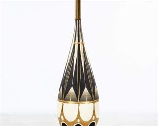 Lot 278. Italian Mid-Century Modern Decorated Table Lamp.