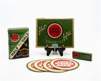 Lot 78. Lucky Strike Cigarette Tobacco Seven Various Items.