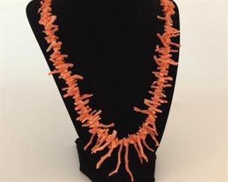 Vintage Greek Coral Necklace and Earrings     https://ctbids.com/#!/description/share/225559