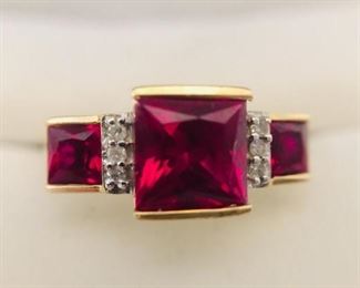 Synthetic Ruby and Diamond Ring https://ctbids.com/#!/description/share/225571
